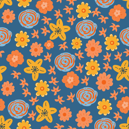 seamless floral pattern with hand drawn wildflowers. creative floral designs for fabric, wrapping,...