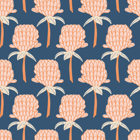 seamless floral pattern with hand drawn red cloves flower. creative floral designs for fabric,...