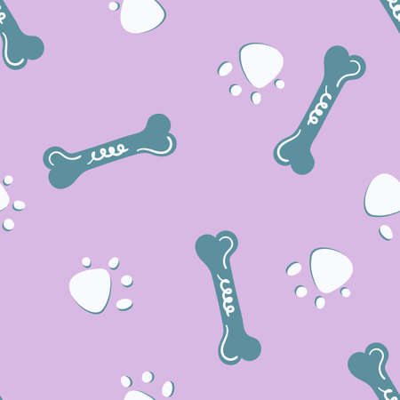Childish seamless pattern with hand drawn dog bone. Perfect for kids apparel,fabric, textile, nursery decoration,wrapping paper. Vector background Illustration.のイラスト素材