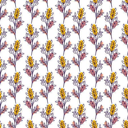 seamless floral pattern with hand drawn doodle minimal flower. Perfect for apparel,fabric, textile, nursery decoration,wrapping paper. Vector background Illustration.のイラスト素材