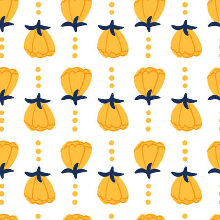 seamless floral pattern with hand drawn lisianthus flowers. Perfect for apparel,fabric, textile, decoration,wrapping paper. Vector background Illustration.のイラスト素材