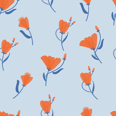 seamless floral pattern with hand drawn lisianthus flowers. Perfect for apparel,fabric, textile,...
