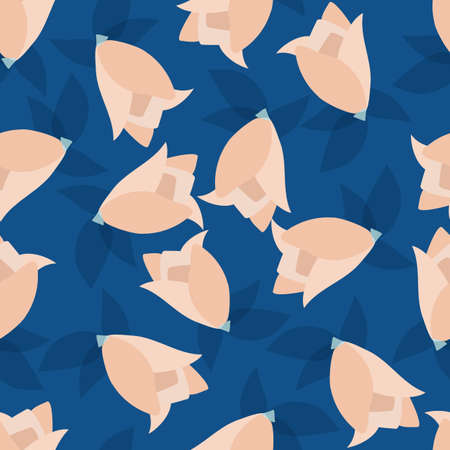 seamless floral pattern with hand drawn magnolia flowers. Perfect for apparel,fabric, textile, decoration,wrapping paper. Vector illustration.のイラスト素材