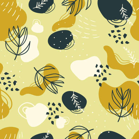 Seamless pattern hand drawn abstract modern. Creative design for apparel, fabric, textile, stationary, wrapping, wallpaper. vector illustration.のイラスト素材