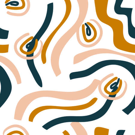 Seamless childish pattern hand drawn abstract modern. Creative design for apparel, fabric, textile, stationary, wrapping, wallpaper. vector illustration.のイラスト素材
