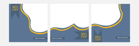 Blue square frame design template vector illustration. Good for business, social media, product...