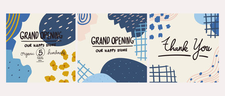 Hand-drawn childish doodle shapes square background design template. vector illustration. Good for...