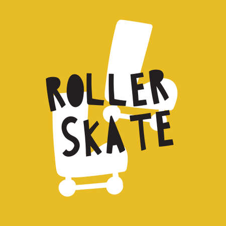 Hand-drawn roller skate vector illustration. Vector flat sport cartoon illustration.のイラスト素材