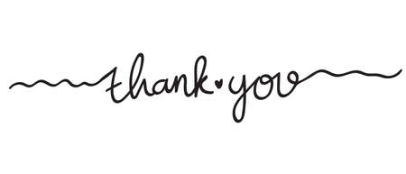 Thank you hand written lettering calligraphy typography card poster. vector illustration.のイラスト素材