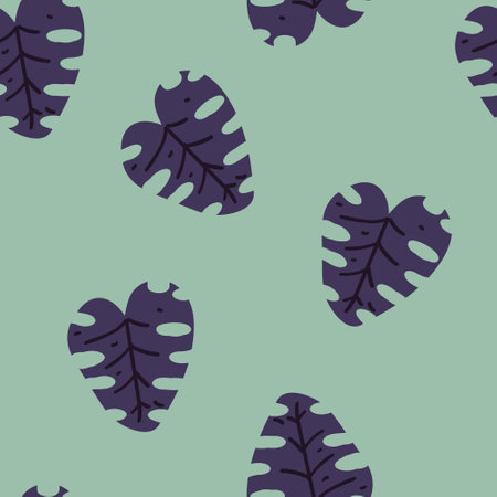seamless floral pattern with hand-drawn monstera  vector illustration. Good for cover, wallpaper, card, stationary, fabric, textile.のイラスト素材