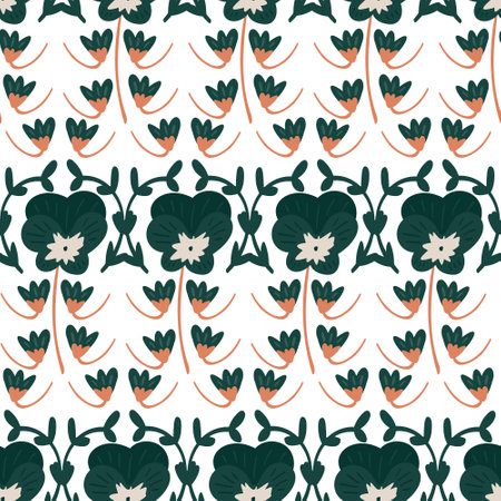 seamless floral pattern with violet flower vector illustration. Good for botanical theme, wallpaper, cover, stationary, fabric.のイラスト素材