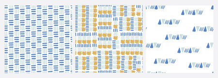 seamless abstract pattern with hand-drawn line and triangle vector illustration. Good for wallpaper,...