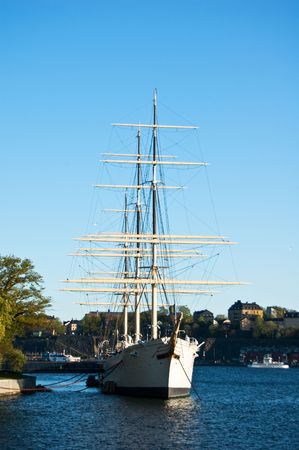 Old ship in Stockholm harborの写真素材