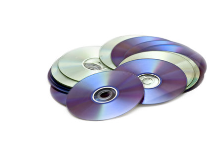 compact discs on white