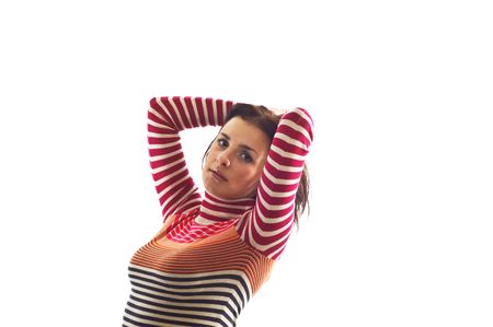 Pretty brunette portraitの写真素材