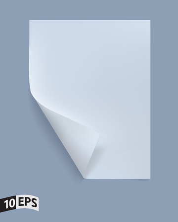 Blank sheet of paper  Paper page with curl  のイラスト素材