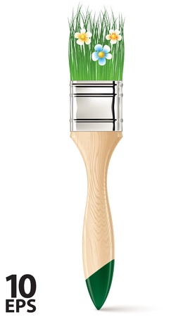 Brush with grassのイラスト素材