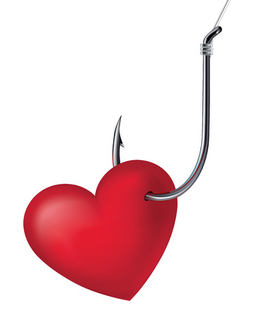 Heart on the hook. Vector illustrationのイラスト素材