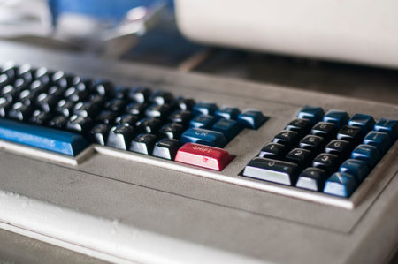 Detail of vintage computer keyboardの写真素材