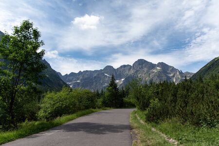 Road in the mountains. Tatra National Park, Poland.の写真素材