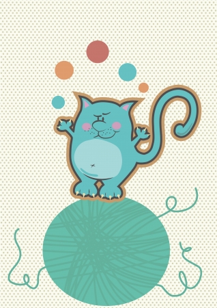 Kitty with ball のイラスト素材