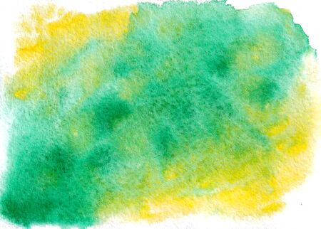 Abstract hand drawn watercolor background. Green yellow background.の写真素材