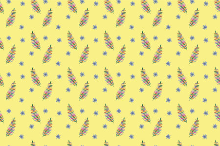 Watercolor hand drawn flower summer yellow pattern.