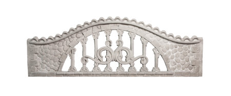 Concrete fence isolated on whiteの写真素材