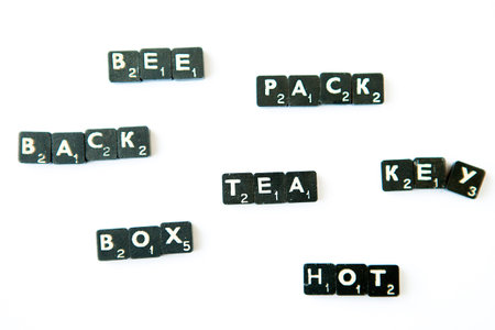Table game. Words on white background.