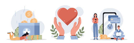 Set of donationのイラスト素材