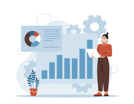 Employee working in officeのイラスト素材