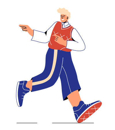 People pointing at somethingのイラスト素材