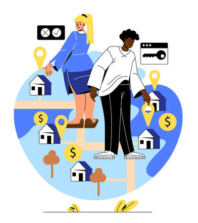 Property search conceptのイラスト素材
