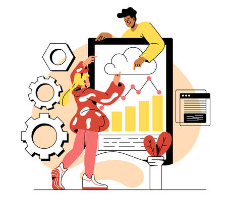 Working with big dataのイラスト素材