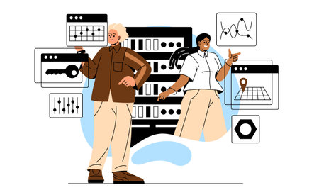 Working with big dataのイラスト素材