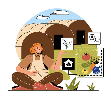 Farming and agriculture conceptのイラスト素材