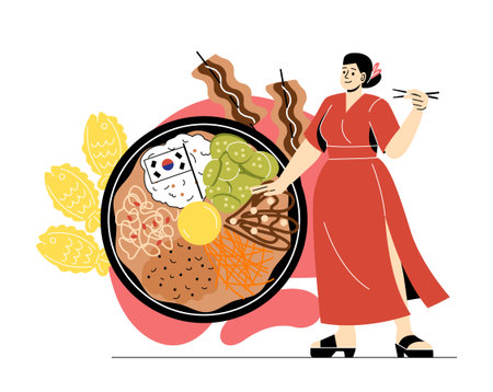 Asian food conceptのイラスト素材