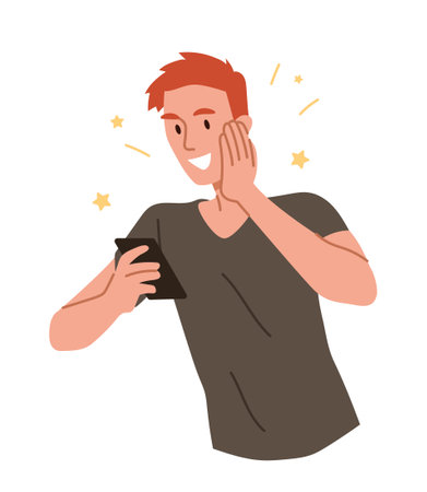 Man celebrating victoryのイラスト素材