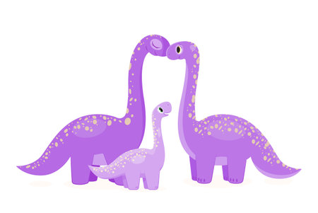 Cute dino mom and babyのイラスト素材