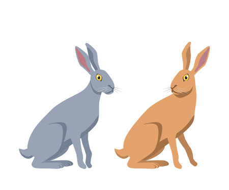Two rabbits iconのイラスト素材