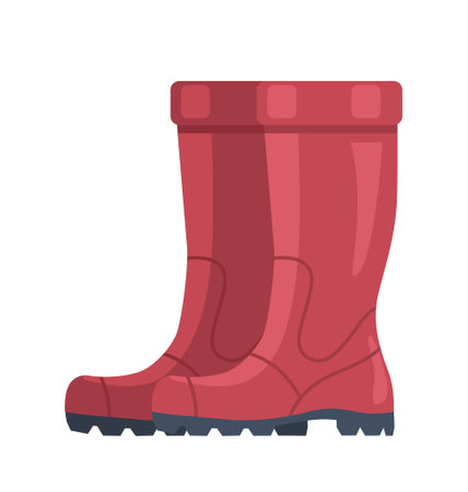 Red garden bootsのイラスト素材