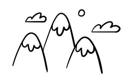 Hand painted mountainsのイラスト素材