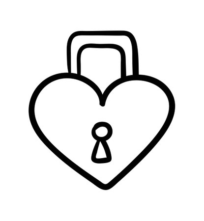 Hand painted heart lockのイラスト素材