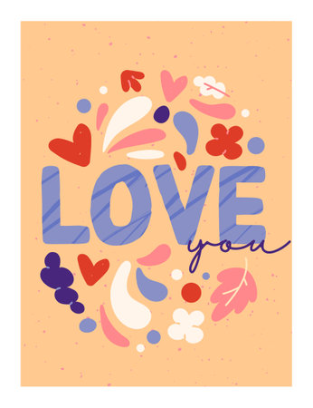 Love you posterのイラスト素材