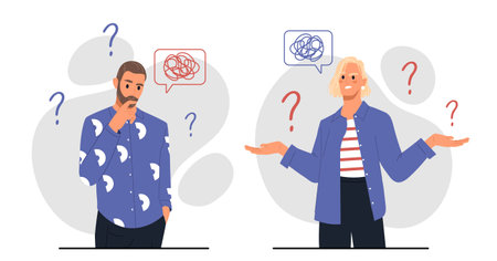 People shrugging conceptのイラスト素材