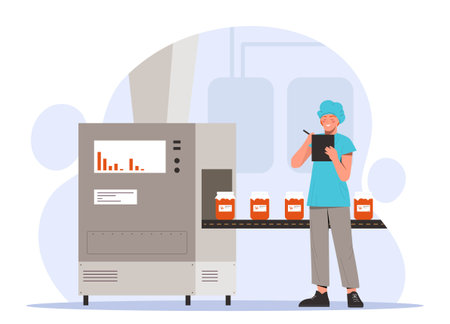 Food manufacturing conceptのイラスト素材