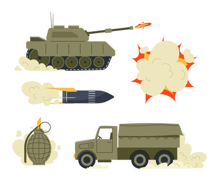 Military equipment setのイラスト素材