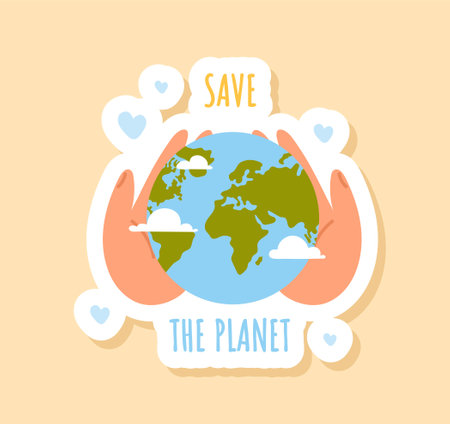 Save planet badgeのイラスト素材