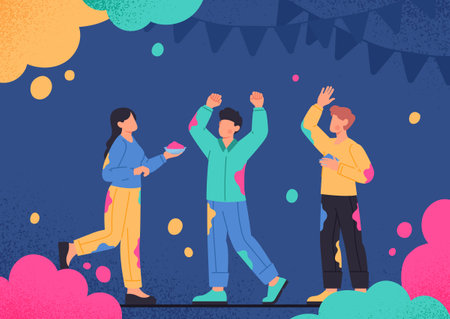 Colors holi festivalのイラスト素材