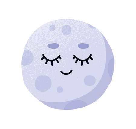 Cute moon iconのイラスト素材